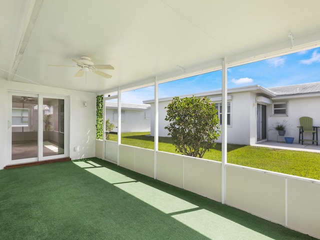 625 SW 21st Cir, Boynton Beach, FL 33426 - unfurnished sunroom with ceiling fan