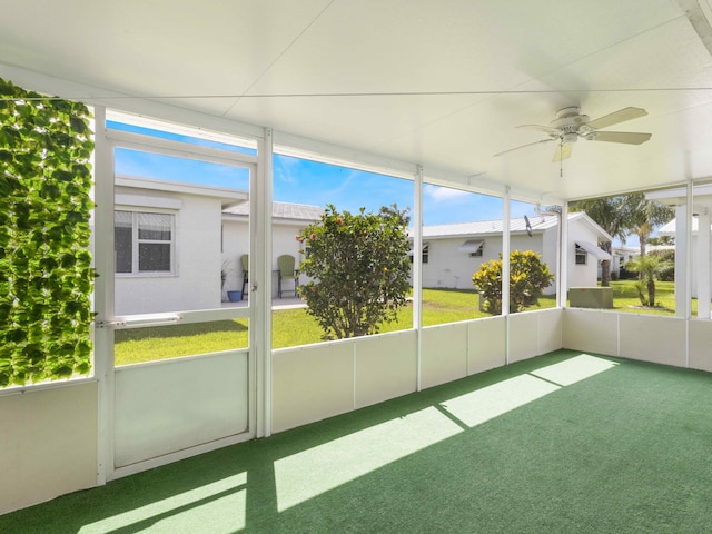 625 SW 21st Cir, Boynton Beach, FL 33426 - unfurnished sunroom with a ceiling fan and plenty of natural light