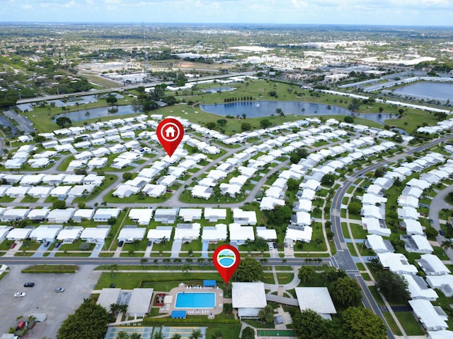 625 SW 21st Cir, Boynton Beach, FL 33426 - aerial view of property and surrounding area featuring a large body of water and nearby suburban area