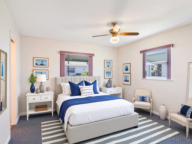 625 SW 21st Cir, Boynton Beach, FL 33426 - carpeted bedroom with multiple windows and ceiling fan