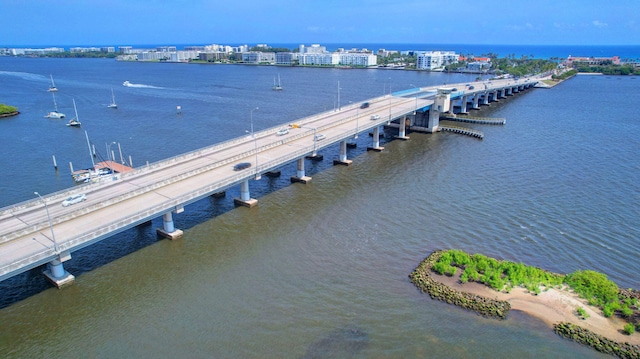 511 S K St, Lake Worth Beach, FL 33460 - bird's eye view of a notable bridge, a pier, and a nearby body of water