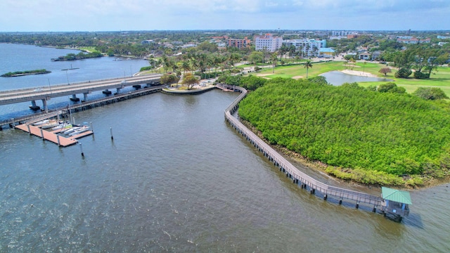 511 S K St, Lake Worth Beach, FL 33460 - drone / aerial view of a large body of water and a notable bridge