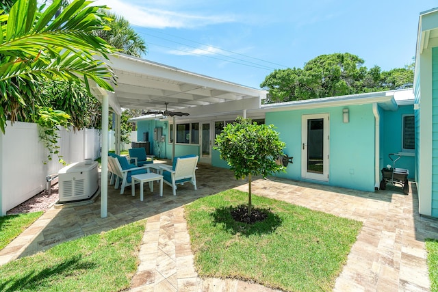 301 Linda Ln, West Palm Beach, FL 33405 - view of yard featuring an outdoor living space, a patio area, and ceiling fan