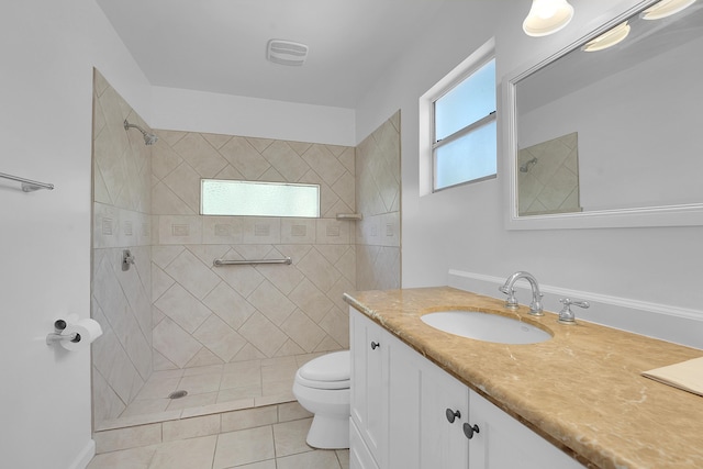 5801 SE Cable Dr, Stuart, FL 34997 - full bath with vanity, a tile shower, and tile patterned flooring