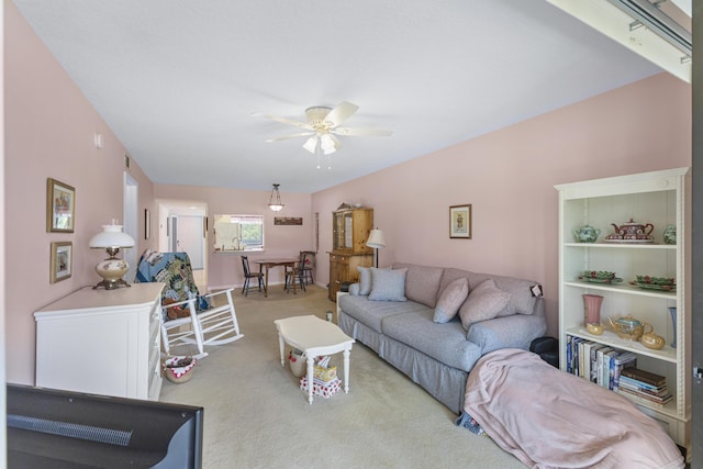 4215 Gator Trace Ave Unit I, Fort Pierce, FL 34950 - living area featuring carpet floors and a ceiling fan