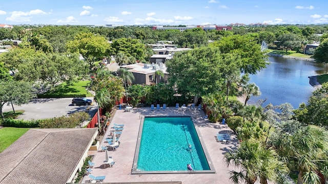 2897 SW 22nd Cir Unit 44B, Delray Beach, FL 33445 - community pool featuring a water view and view of wooded area