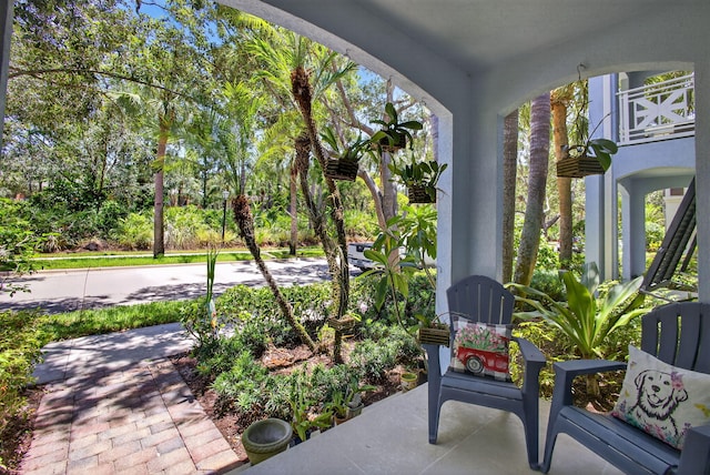 3032 W Community Dr, Jupiter, FL 33458 - view of patio / terrace with view of wooded area