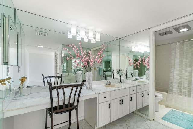 2400 Presidential Way Unit 903, West Palm Beach, FL 33401 - full bathroom featuring vanity, a shower with curtain, and tile patterned floors