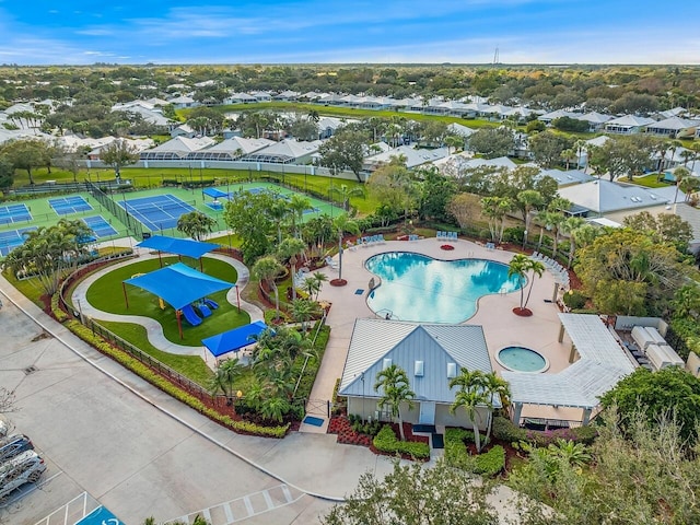 2619 SW Greenwich Way, Palm City, FL 34990 - bird's eye view of a pool area