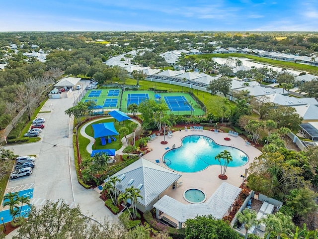 2619 SW Greenwich Way, Palm City, FL 34990 - bird's eye view of a pool area