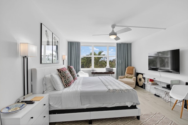930 Dogwood Dr Unit 358, Delray Beach, FL 33483 - bedroom featuring light wood-style floors and a ceiling fan