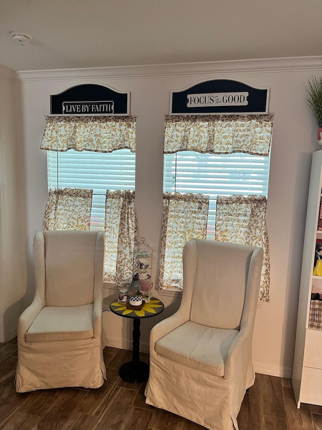 209 SW Christmas Ter, Port Saint Lucie, FL 34984 - living area featuring ornamental molding, healthy amount of natural light, and wood finished floors