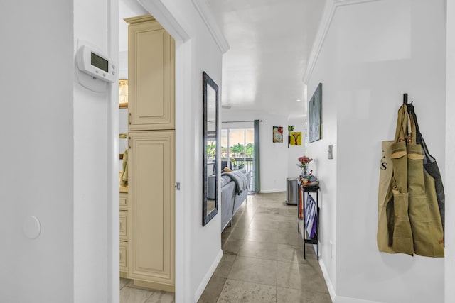 866 NW 92nd Ave, Plantation, FL 33324 - corridor with baseboards and crown molding