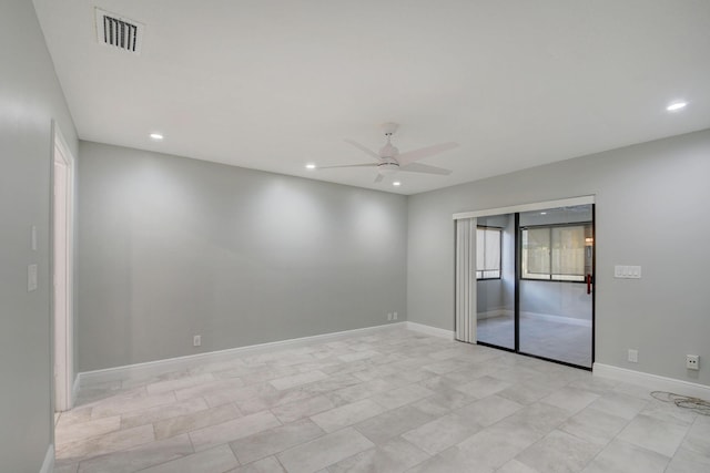 6170 Serene Run, Lake Worth, FL 33463 - empty room with ceiling fan and recessed lighting