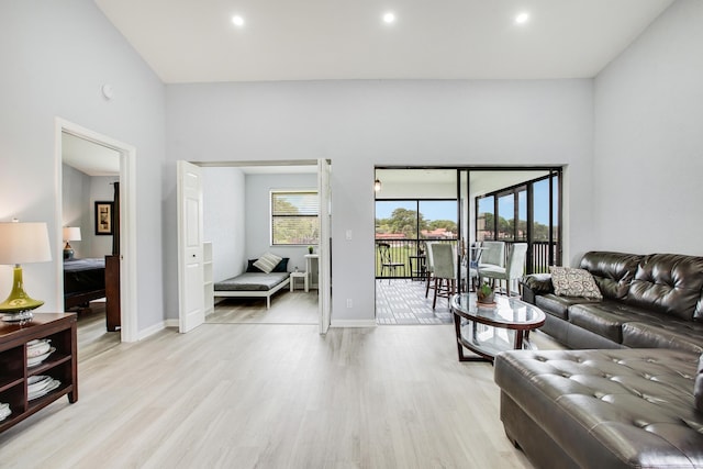 1102 Republic Ct, Deerfield Beach, FL 33442 - living area featuring light wood finished floors and recessed lighting