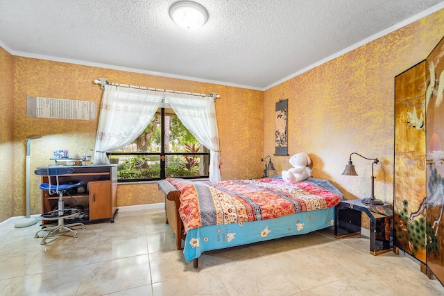 2029 Greenview Cove Dr, Wellington, FL 33414 - bedroom featuring ornamental molding and a textured ceiling