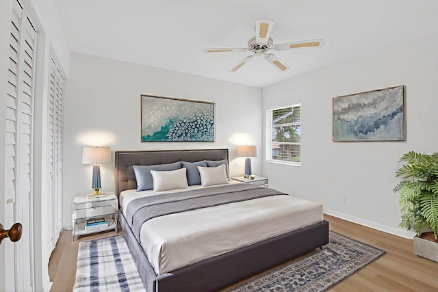 5791 Spindle Palm Ct Unit D, Delray Beach, FL 33484 - bedroom with wood finished floors and ceiling fan