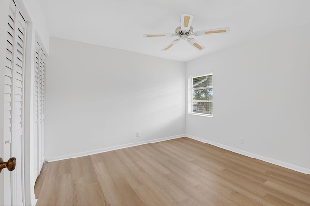 5791 Spindle Palm Ct Unit D, Delray Beach, FL 33484 - unfurnished bedroom featuring light wood-type flooring and a ceiling fan