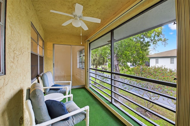 5791 Spindle Palm Ct Unit D, Delray Beach, FL 33484 - sunroom / solarium featuring a ceiling fan