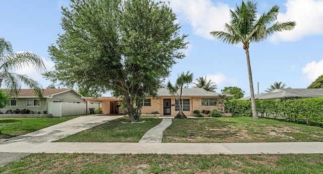 4840 Pineaire Ln, West Palm Beach, FL 33417 - ranch-style house with concrete driveway and a carport