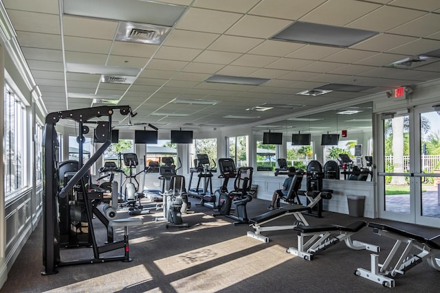 11355 SW Rockingham Dr, Port Saint Lucie, FL 34987 - gym featuring a paneled ceiling
