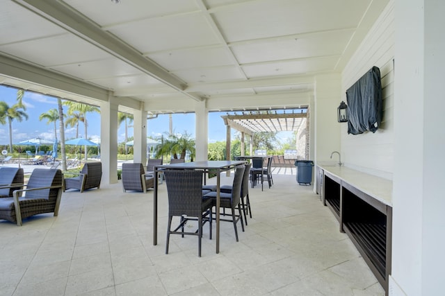 1120 Wandering Willow Way, Loxahatchee, FL 33470 - view of patio / terrace with a pergola and outdoor dining area