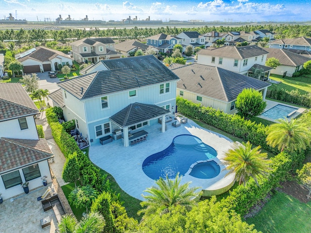 1120 Wandering Willow Way, Loxahatchee, FL 33470 - aerial perspective of suburban area with a pool area
