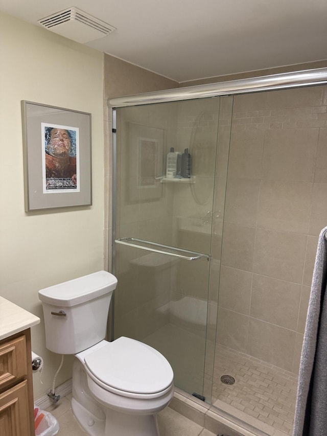 2400 S Ocean Dr S Unit 1011, Fort Pierce, FL 34949 - bathroom featuring tile patterned floors, vanity, and a shower stall