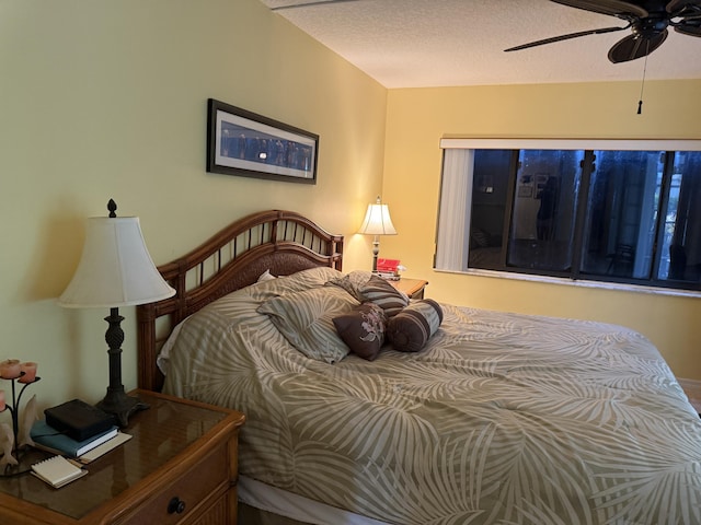 2400 S Ocean Dr S Unit 1011, Fort Pierce, FL 34949 - bedroom with a ceiling fan and a textured ceiling