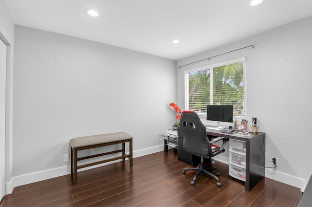 3469 Deer Creek Palladian Cir, Deerfield Beach, FL 33442 - home office featuring wood finished floors and recessed lighting