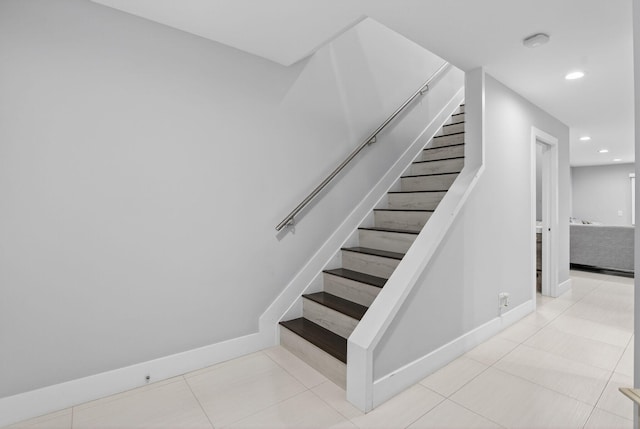 3469 Deer Creek Palladian Cir, Deerfield Beach, FL 33442 - stairs with recessed lighting and tile patterned flooring