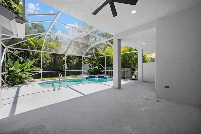 204 Clocktower Dr, Jupiter, FL 33458 - view of swimming pool with a patio and a ceiling fan
