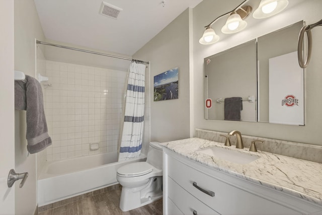 6093 Lucerne St, Jupiter, FL 33458 - full bath with wood finished floors, vanity, and shower / bath combo