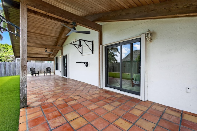 6093 Lucerne St, Jupiter, FL 33458 - view of patio / terrace featuring a ceiling fan
