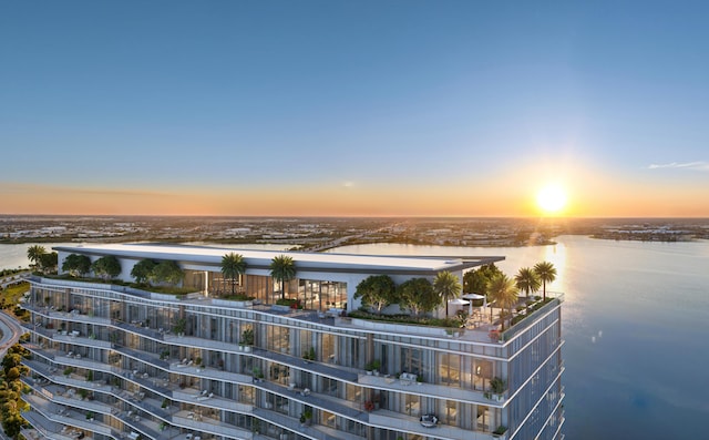 550 S Australian Ave Unit 2206, West Palm Beach, FL 33401 - aerial view at dusk of a water view