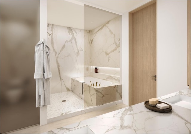 550 S Australian Ave Unit 2206, West Palm Beach, FL 33401 - full bath featuring a garden tub and a marble finish shower