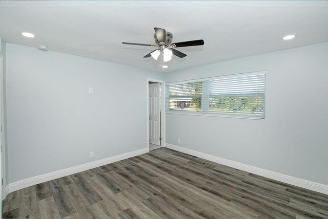 3580 Dunes Rd, Palm Beach Gardens, FL 33410 - spare room with wood finished floors, ceiling fan, and recessed lighting
