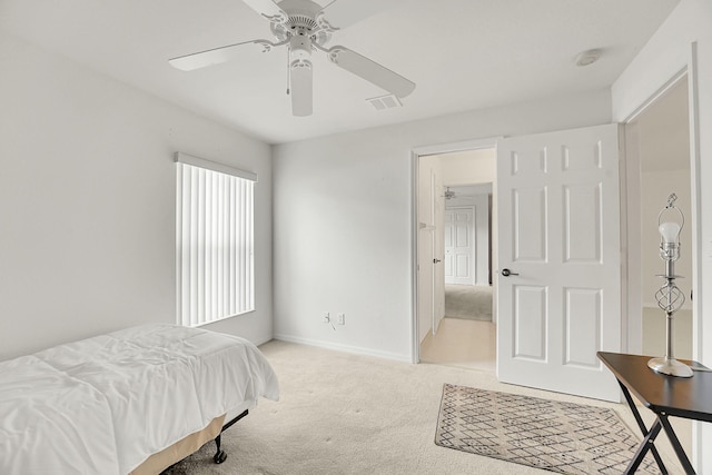 3601 SW Europe St, Port Saint Lucie, FL 34953 - bedroom featuring light carpet and ceiling fan