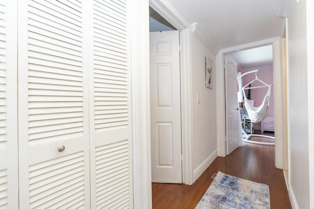 2140 White Pine Cir Unit A, Greenacres, FL 33415 - corridor with dark wood-style floors and baseboards