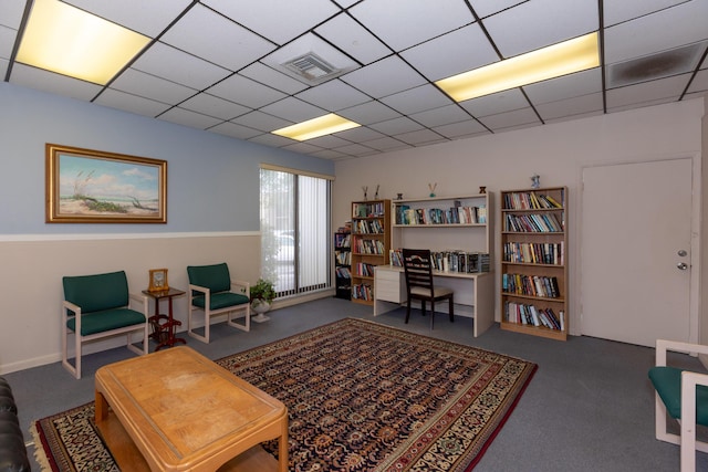2050 Oleander Blvd Unit 5301, Fort Pierce, FL 34950 - living area with carpet floors and a drop ceiling