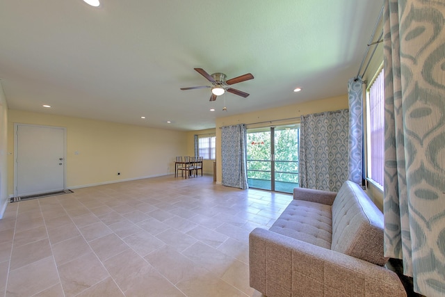 2050 Oleander Blvd Unit 5301, Fort Pierce, FL 34950 - living area featuring ceiling fan and recessed lighting
