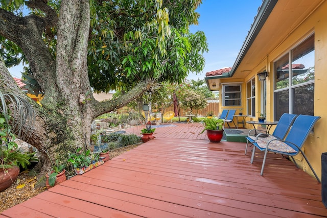 1802 Lake Osborne Dr, Lake Worth Beach, FL 33461 - wooden terrace featuring a fenced backyard