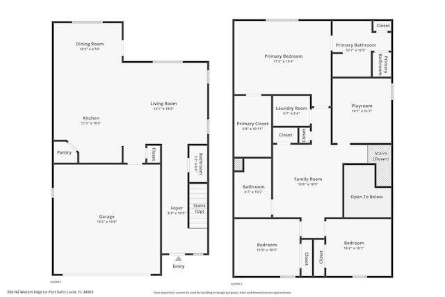 650 NE Waters Edge Ln, Port Saint Lucie, FL 34983 - view of floor plan / room layout