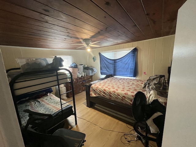 628 W 7th St, Riviera Beach, FL 33404 - bedroom featuring wooden ceiling, light wood-style flooring, and ceiling fan