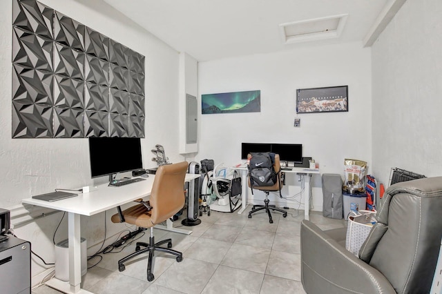 8730 SW 21st St, Miramar, FL 33025 - tiled office featuring electric panel and attic access