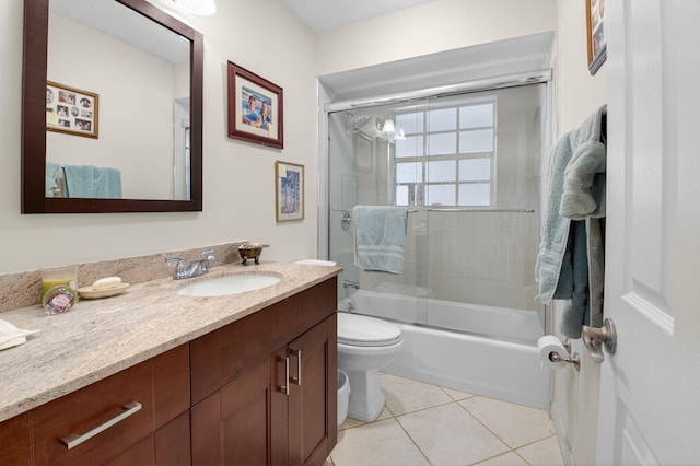 11814 N Lake Dr, Boynton Beach, FL 33436 - full bath featuring vanity, enclosed tub / shower combo, and tile patterned floors
