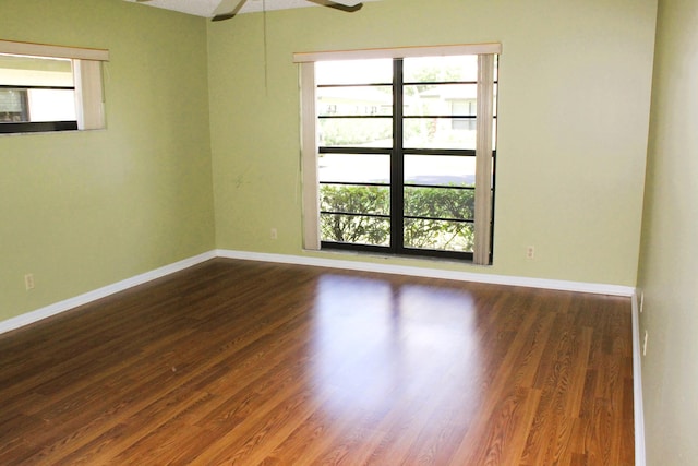 4660 Finchwood Ter Unit B, Boynton Beach, FL 33436 - spare room featuring ceiling fan and dark wood-style floors