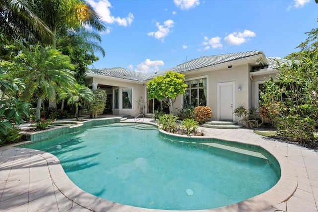 8571 Egret Lakes Ln, West Palm Beach, FL 33412 - view of swimming pool featuring a patio area and a pool with connected hot tub