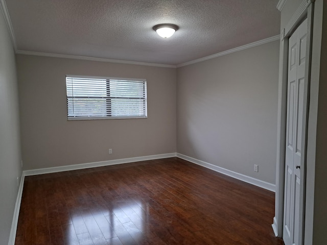 22415 SW 61st Way Unit 204, Boca Raton, FL 33428 - empty room featuring dark wood-style flooring, a textured ceiling, and crown molding