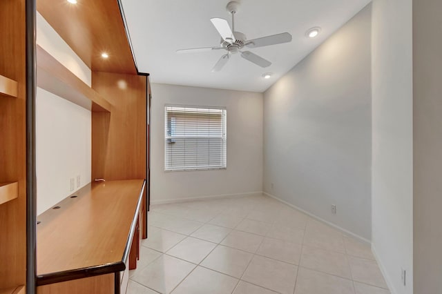 6661 Sherbrook Dr, Boynton Beach, FL 33437 - unfurnished room featuring ceiling fan, light tile patterned floors, and recessed lighting